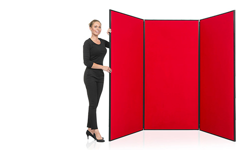 Our largest display stands are available with 3 or 4 panels. Foldable panels can be used as privacy screens.